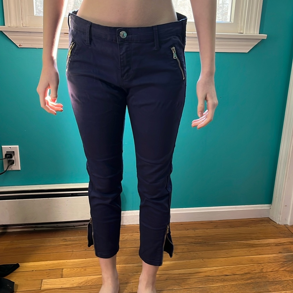 Stradivarius Navy Jean Style Pant Size 8
